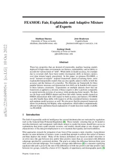 FEAMOE: Fair, Explainable and Adaptive Mixture of Experts