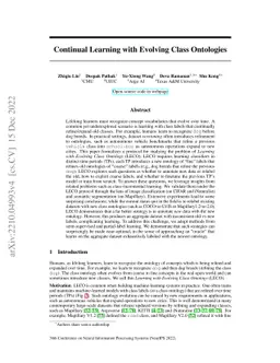 Continual Learning with Evolving Class Ontologies