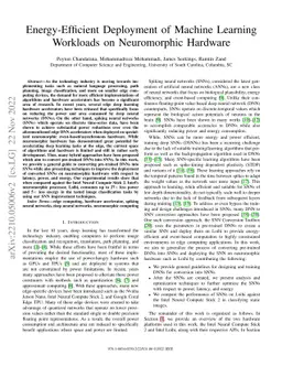 Energy-Efficient Deployment of Machine Learning Workloads on
  Neuromorphic Hardware