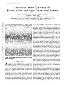 Automated Audio Captioning via Fusion of Low- and High- Dimensional
  Features