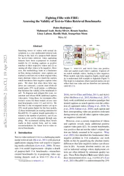 Fighting FIRe with FIRE: Assessing the Validity of Text-to-Video
  Retrieval Benchmarks