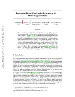 Improving Dense Contrastive Learning with Dense Negative Pairs