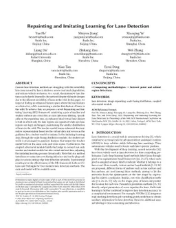 Repainting and Imitating Learning for Lane Detection