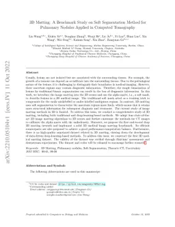 3D Matting: A Benchmark Study on Soft Segmentation Method for Pulmonary
  Nodules Applied in Computed Tomography
