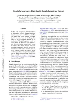 BanglaParaphrase: A High-Quality Bangla Paraphrase Dataset