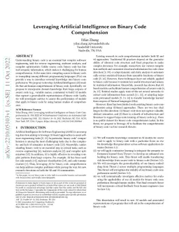 Leveraging Artificial Intelligence on Binary Code Comprehension