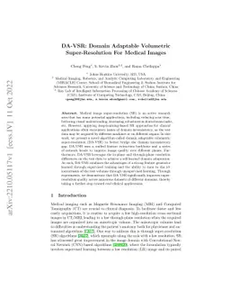 DA-VSR: Domain Adaptable Volumetric Super-Resolution For Medical Images