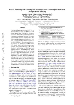 CSS: Combining Self-training and Self-supervised Learning for Few-shot
  Dialogue State Tracking