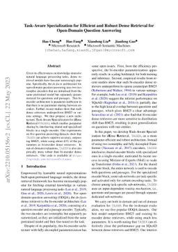 Task-Aware Specialization for Efficient and Robust Dense Retrieval for
  Open-Domain Question Answering