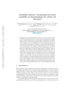 Variability Matters : Evaluating inter-rater variability in
  histopathology for robust cell detection