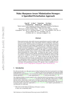 Make Sharpness-Aware Minimization Stronger: A Sparsified Perturbation
  Approach