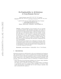 On Explainability in AI-Solutions: A Cross-Domain Survey