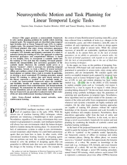Neurosymbolic Motion and Task Planning for Linear Temporal Logic Tasks