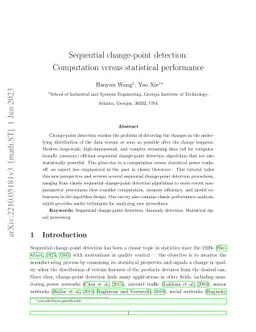 Sequential change-point detection: Computation versus statistical
  performance