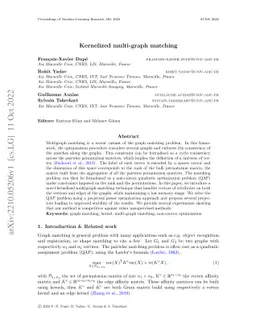 Kernelized multi-graph matching