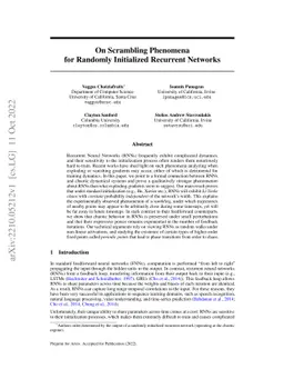 On Scrambling Phenomena for Randomly Initialized Recurrent Networks