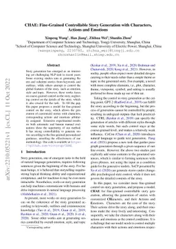 CHAE: Fine-Grained Controllable Story Generation with Characters,
  Actions and Emotions