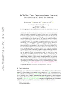 DCL-Net: Deep Correspondence Learning Network for 6D Pose Estimation
