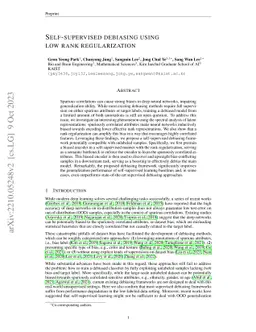 Self-supervised debiasing using low rank regularization