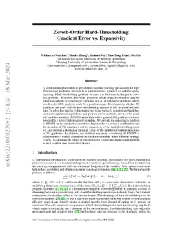 Zeroth-Order Hard-Thresholding: Gradient Error vs. Expansivity