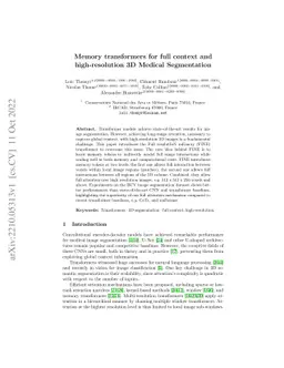 Memory transformers for full context and high-resolution 3D Medical
  Segmentation