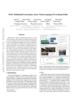 MAP: Multimodal Uncertainty-Aware Vision-Language Pre-training Model