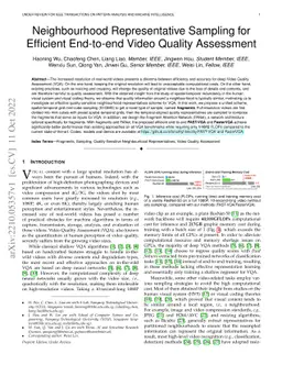 Neighbourhood Representative Sampling for Efficient End-to-end Video
  Quality Assessment