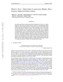 Mind's Eye: Grounded Language Model Reasoning through Simulation