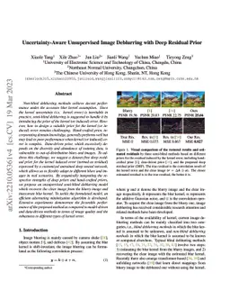 Uncertainty-Aware Unsupervised Image Deblurring with Deep Residual Prior