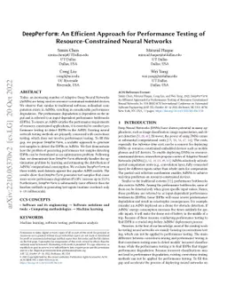 DeepPerform: An Efficient Approach for Performance Testing of
  Resource-Constrained Neural Networks