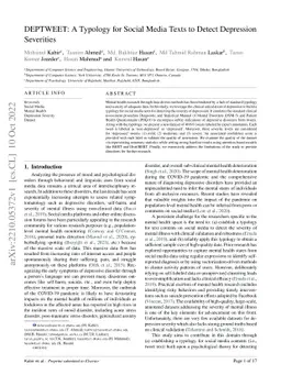 DEPTWEET: A Typology for Social Media Texts to Detect Depression
  Severities