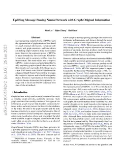 Uplifting Message Passing Neural Network with Graph Original Information