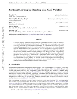 Continual Learning by Modeling Intra-Class Variation