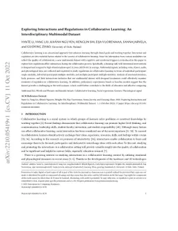 Exploring Interactions and Regulations in Collaborative Learning: An
  Interdisciplinary Multimodal Dataset