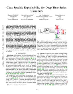 Class-Specific Explainability for Deep Time Series Classifiers