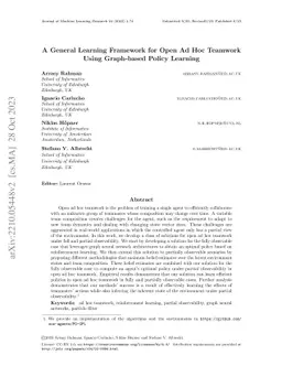 A General Learning Framework for Open Ad Hoc Teamwork Using Graph-based
  Policy Learning
