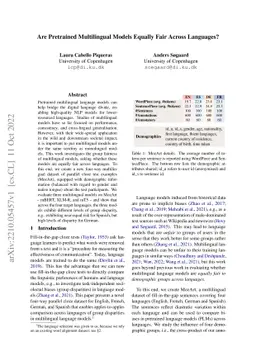 Are Pretrained Multilingual Models Equally Fair Across Languages?
