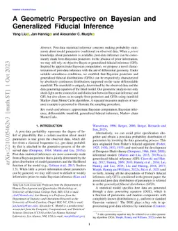 A Geometric Perspective on Bayesian and Generalized Fiducial Inference