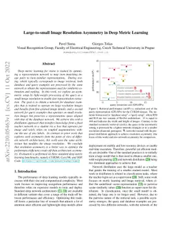 Large-to-small Image Resolution Asymmetry in Deep Metric Learning