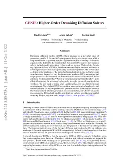 GENIE: Higher-Order Denoising Diffusion Solvers