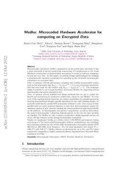 Medha: Microcoded Hardware Accelerator for computing on Encrypted Data