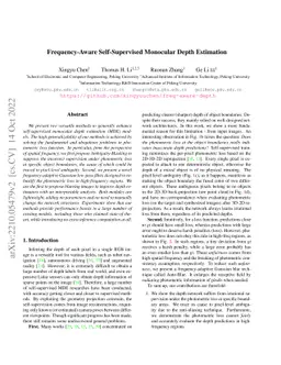 Frequency-Aware Self-Supervised Monocular Depth Estimation