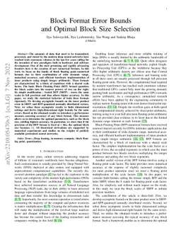 Block Format Error Bounds and Optimal Block Size Selection