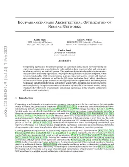 Equivariance-aware Architectural Optimization of Neural Networks