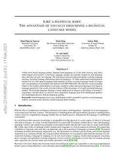 Like a bilingual baby: The advantage of visually grounding a bilingual
  language model