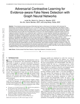 Adversarial Contrastive Learning for Evidence-aware Fake News Detection
  with Graph Neural Networks