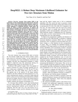 DeepMLE: A Robust Deep Maximum Likelihood Estimator for Two-view
  Structure from Motion