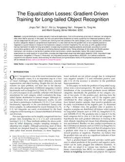 The Equalization Losses: Gradient-Driven Training for Long-tailed Object
  Recognition