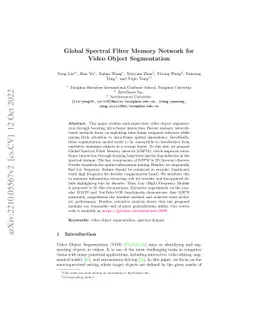 Global Spectral Filter Memory Network for Video Object Segmentation