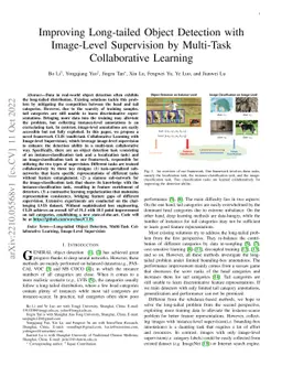 Improving Long-tailed Object Detection with Image-Level Supervision by
  Multi-Task Collaborative Learning